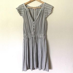 Blue and white striped dress